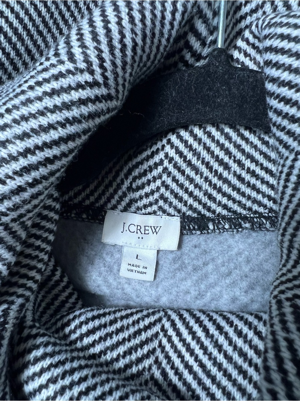 J. Crew Black and White Chevron Cowl Neck Sweater - Picture 7 of 10